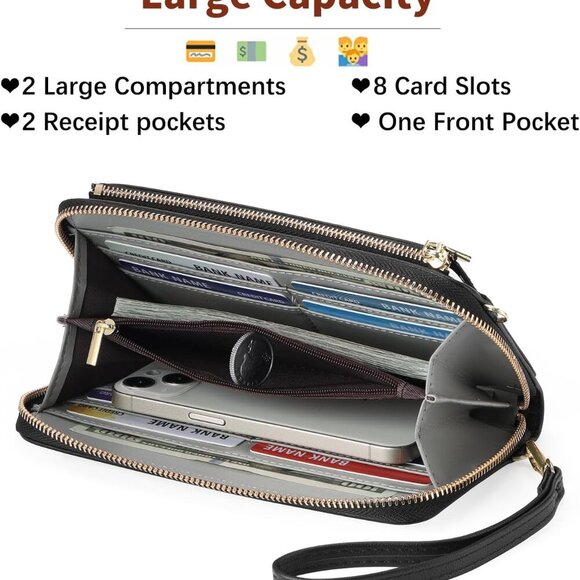 Phone Purse Crossbody Bags for Women Small Travel Wallet Touch Screen RFID Block - Picture 5 of 7